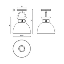 Load image into Gallery viewer, Waldo Semi Flush Mount Ceiling Light - line drawing.