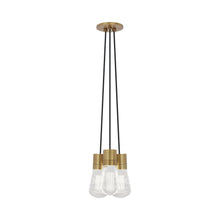 Load image into Gallery viewer, Alva 3-Light LED Pendant Light in Black/Aged Brass.