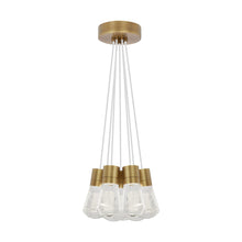 Load image into Gallery viewer, Alva 7-Light LED Pendant Light in Aged Brass/White.