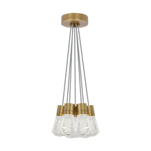 Load image into Gallery viewer, Alva 7-Light LED Pendant Light in Aged Brass/Gray.