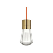 Load image into Gallery viewer, Alva LED Pendant Light in Orange/Aged Brass.