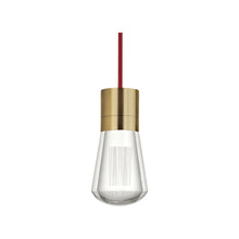 Load image into Gallery viewer, Alva LED Pendant Light in Red/Aged Brass.