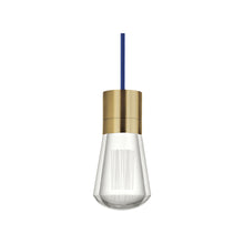 Load image into Gallery viewer, Alva LED Pendant Light in Blue/Aged Brass.