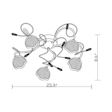 Load image into Gallery viewer, Caprice Chandelier - line drawing.