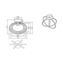 Load image into Gallery viewer, Corland LED Semi Flush Mount Ceiling Light - line drawing.