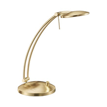 Load image into Gallery viewer, Dessau Arch LED Table Lamp in Satin Brass.