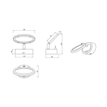 Load image into Gallery viewer, Duellant LED Ceiling / Wall Light - line drawing.