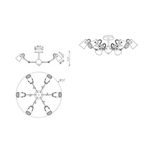 Load image into Gallery viewer, Edward Semi Flush Mount Ceiling Light - line drawing.