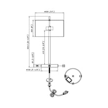 Load image into Gallery viewer, Hotel B Table Lamp - line drawing.