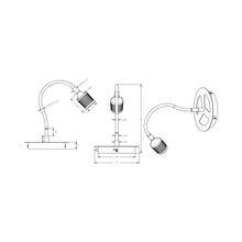 Load image into Gallery viewer, Mamba LED Wall Light - line drawing.
