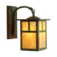 Load image into Gallery viewer, Mission Hanging Wall Light in Verdigris Patina (Gold White Iridescent).