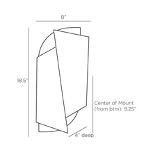 Load image into Gallery viewer, Aldridge Wall Light - line drawing.