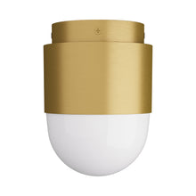 Load image into Gallery viewer, Allentown Flush Mount Ceiling Light in Antique Brass.