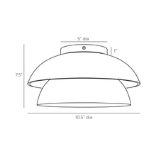 Load image into Gallery viewer, Amani Flush Mount Ceiling Light - line drawing.