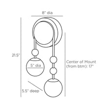 Load image into Gallery viewer, Beverly Wall Light - line drawing.