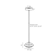 Load image into Gallery viewer, Bevins LED Pendant Light - line drawing.
