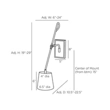 Load image into Gallery viewer, Birdwell Wall Light - line drawing.