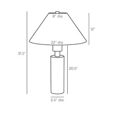 Load image into Gallery viewer, Blazi Table Lamp - line drawing.