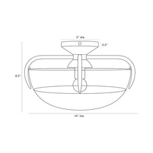 Load image into Gallery viewer, Corona Flush Mount Ceiling Light - line drawing.