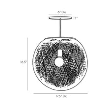 Load image into Gallery viewer, Indiana Pendant Light - line drawing.