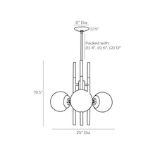 Load image into Gallery viewer, Oberon Chandelier - line drawing.