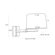 Load image into Gallery viewer, Portland Wall Light - line drawing.