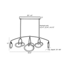 Load image into Gallery viewer, Rosabel LED Chandelier - line drawing.