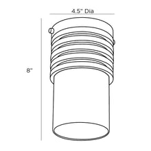 Load image into Gallery viewer, Rune Flush Mount Ceiling Light - line drawing.