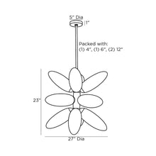 Load image into Gallery viewer, Starling Chandelier - line drawing.
