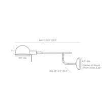 Load image into Gallery viewer, Tempe Wall Light - line drawing.