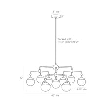 Load image into Gallery viewer, Utica Chandelier - line drawing.