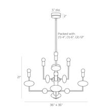 Load image into Gallery viewer, Vista Chandelier - line drawing.