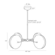 Load image into Gallery viewer, Whitney LED Chandelier - line drawing.