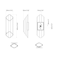 Load image into Gallery viewer, Ako LED Wall Light - line drawing.