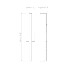 Load image into Gallery viewer, Artemis LED Vanity Wall Light - line drawing.