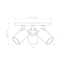 Load image into Gallery viewer, Ascoli Semi Flush Ceiling Light - line drawing.