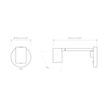 Load image into Gallery viewer, Ascoli Swing Wall Light - line drawing.