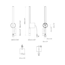 Load image into Gallery viewer, Baton Reader LED Wall Light - line drawing.