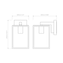 Load image into Gallery viewer, Box Lantern Outdoor Wall Light - line drawing.