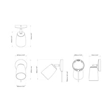 Load image into Gallery viewer, Carlton Wall Light - line drawing.