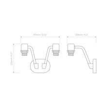 Load image into Gallery viewer, Edward Twin Wall Light - line drawing.