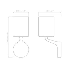Load image into Gallery viewer, Elena Wall Light - line drawing.