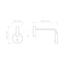 Load image into Gallery viewer, Enna LED Wall Light - line drawing.