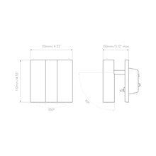 Load image into Gallery viewer, Enna Square LED Wall Light - line drawing.