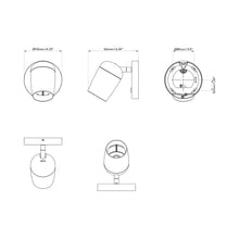 Load image into Gallery viewer, Koto Wall Light - line drawing.