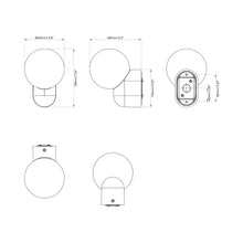 Load image into Gallery viewer, Lyra Bath Wall Light - line drawing.