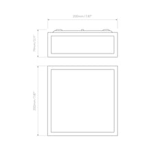 Load image into Gallery viewer, Mashiko Square Flush Mount Ceiling Light - line drawing.
