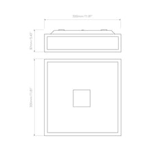 Load image into Gallery viewer, Mashiko Square Flush Mount Ceiling Light - line drawing.
