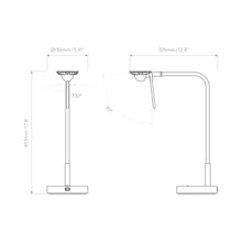 Load image into Gallery viewer, Miura LED Desk Lamp - line drawing.