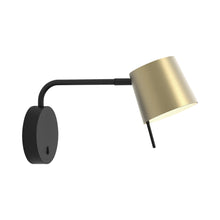 Load image into Gallery viewer, Miura LED Swing Arm Wall Light in Matt Black/Matt Gold.